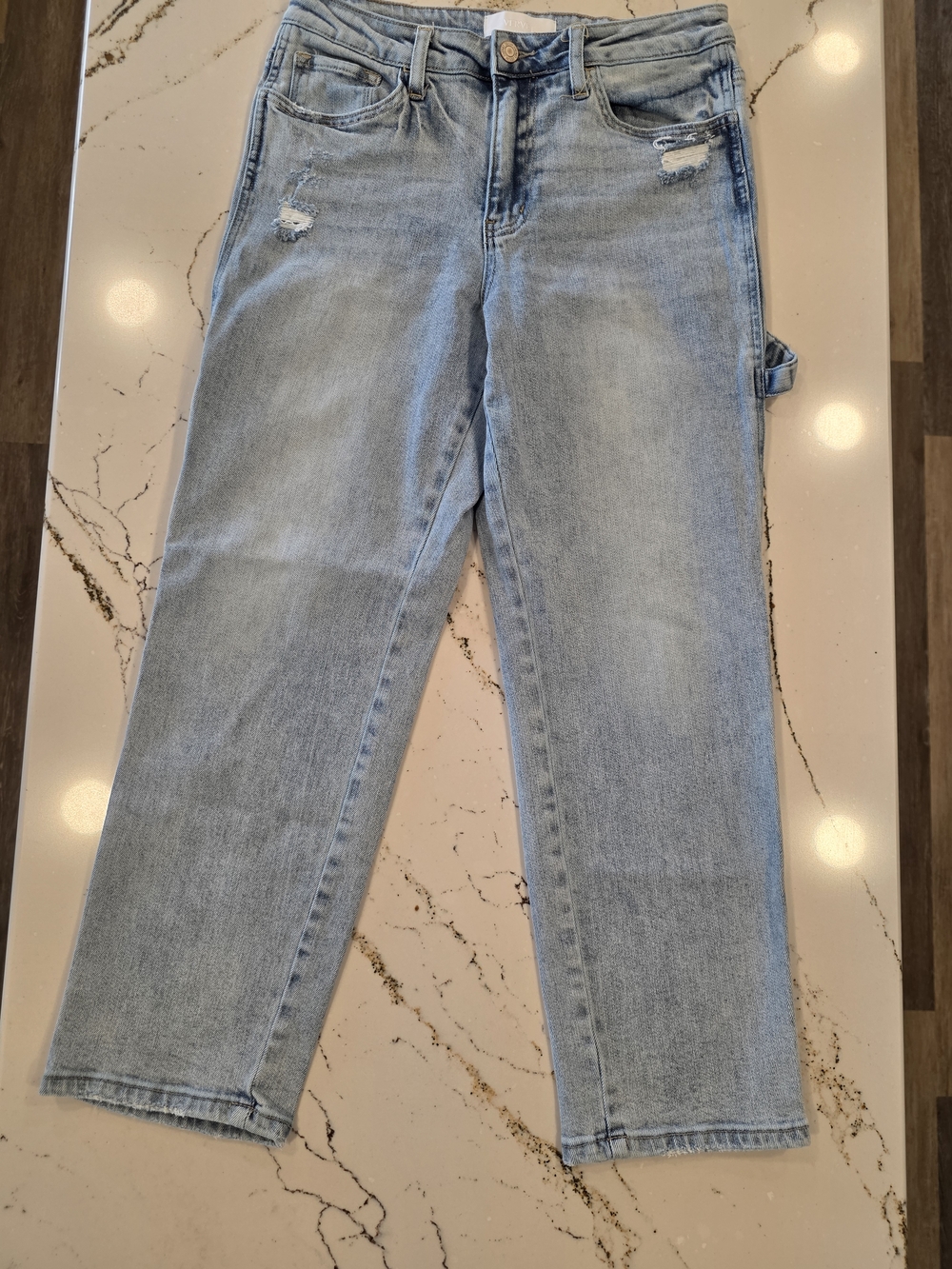 Vervet Blue Womens Light Wash Blue Jeans, Carpenter Style, Size 28, Inseam 26 In